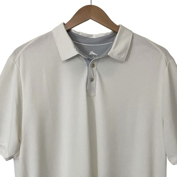 Tommy Bahama Mens Size XXL White Polo Shirt Short Sleeve - Picture 2 of 10